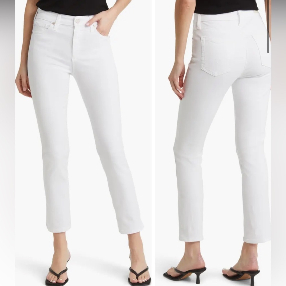 Womens AG Adriano Goldschmied Mari High Waist Crop Jean in White Sz 23